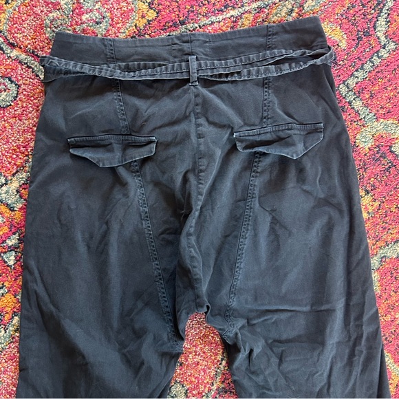 Nili Lotan | Women's Navy Blue Tie Waist Nolan Ankle Pants Drop Crotch Size 4 - Picture 9 of 13